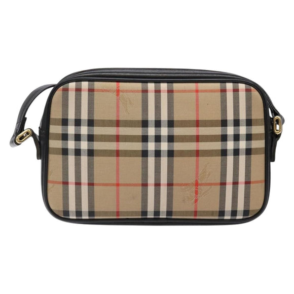 Burberrys Nova Check Shoulder Bag Canvas Beige Auth BA5109