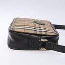 Burberrys Nova Check Shoulder Bag Canvas Beige Auth BA5109-3