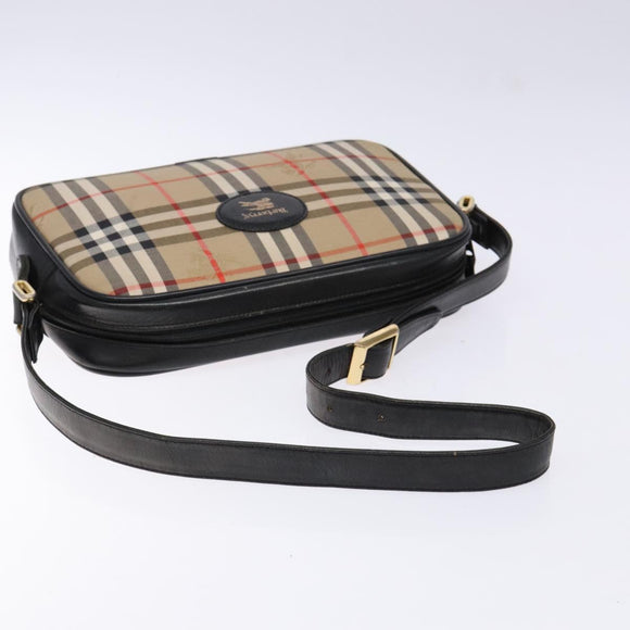 Burberrys Nova Check Shoulder Bag Canvas Beige Auth BA5109