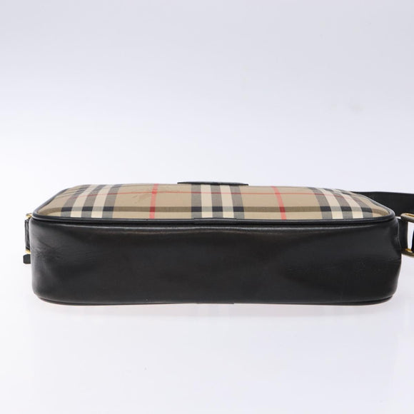 Burberrys Nova Check Shoulder Bag Canvas Beige Auth BA5109