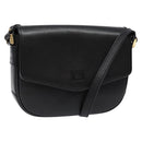 Burberrys Shoulder Bag Leather Gold Black Auth BA5110-1