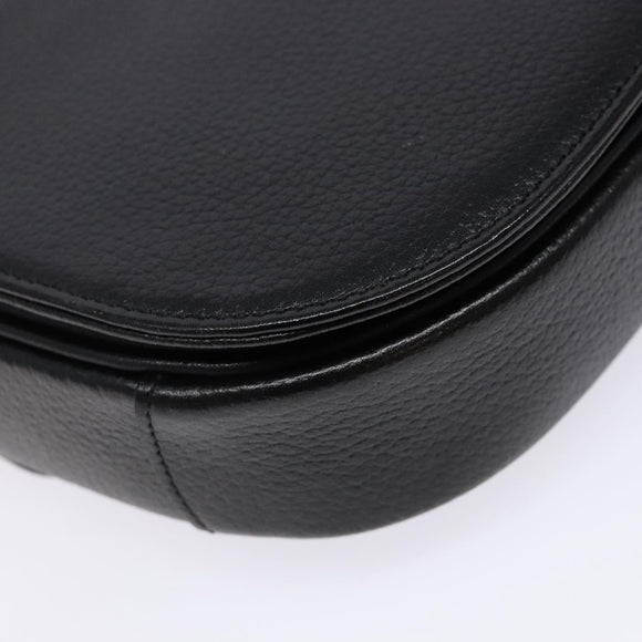 Burberrys Shoulder Bag Leather Gold Black Auth BA5110