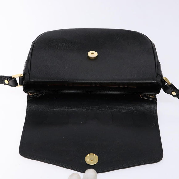 Burberry Umhängetasche Leder Gold Schwarz Auth BA5110