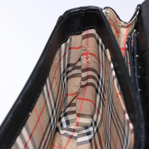 Burberry Umhängetasche Leder Gold Schwarz Auth BA5110