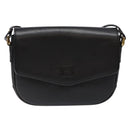 Burberrys Shoulder Bag Leather Gold Black Auth BA5110-2