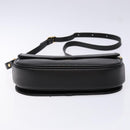 Burberrys Shoulder Bag Leather Gold Black Auth BA5110-9