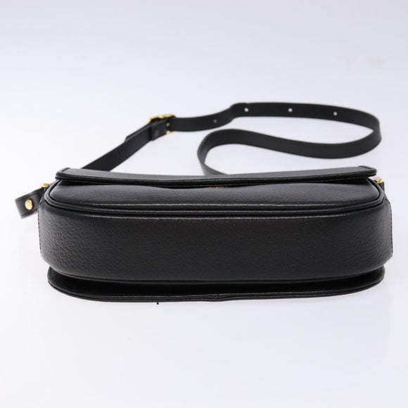 Burberry Umhängetasche Leder Gold Schwarz Auth BA5110