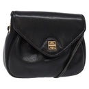 GIVENCHY Shoulder Bag Leather Gold Black Auth BA5111-1