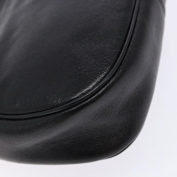 GIVENCHY Shoulder Bag Leather Gold Black Auth BA5111