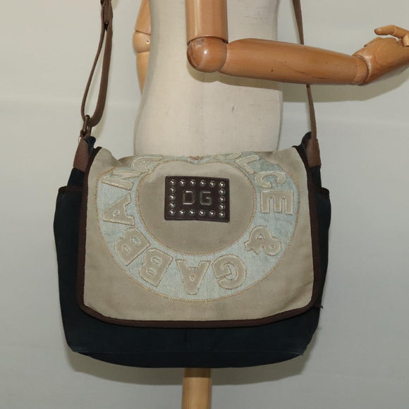 DOLCE&GABBANA Shoulder Bag Canvas Navy Auth BA5112