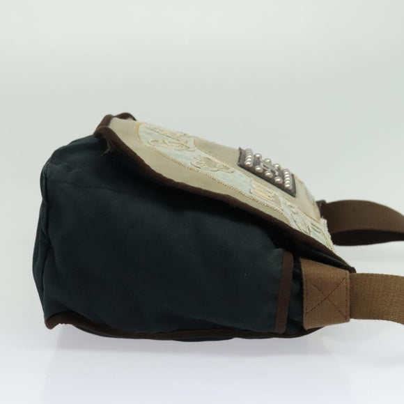 DOLCE&GABBANA Shoulder Bag Canvas Navy Auth BA5112