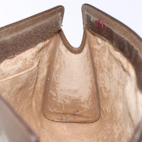 GUCCI GG Supreme Web Sherry Line Clutch Bag PVC Beige Gold 89 01 033 Auth BA5113