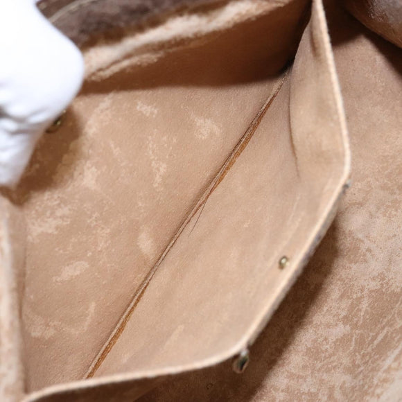 GUCCI GG Supreme Web Sherry Line Clutch Bag PVC Beige Gold 89 01 033 Auth BA5113