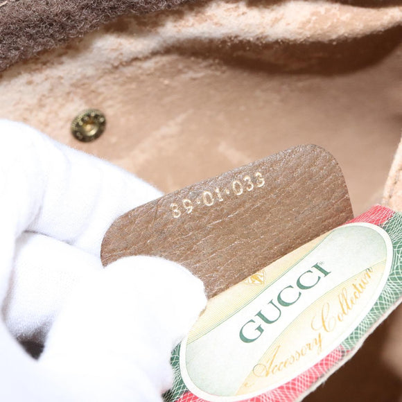 GUCCI GG Supreme Web Sherry Line Clutch Bag PVC Beige Gold 89 01 033 Auth BA5113