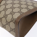 GUCCI GG Supreme Web Sherry Line Clutch Bag PVC Beige Gold 89 01 033 Auth BA5113-8