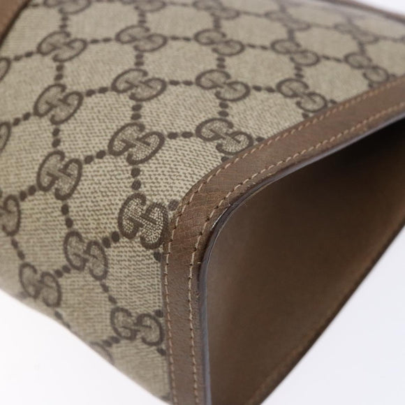 GUCCI GG Supreme Web Sherry Line Clutch Bag PVC Beige Gold 89 01 033 Auth BA5113