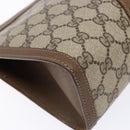 GUCCI GG Supreme Web Sherry Line Clutch Bag PVC Beige Gold 89 01 033 Auth BA5113-9