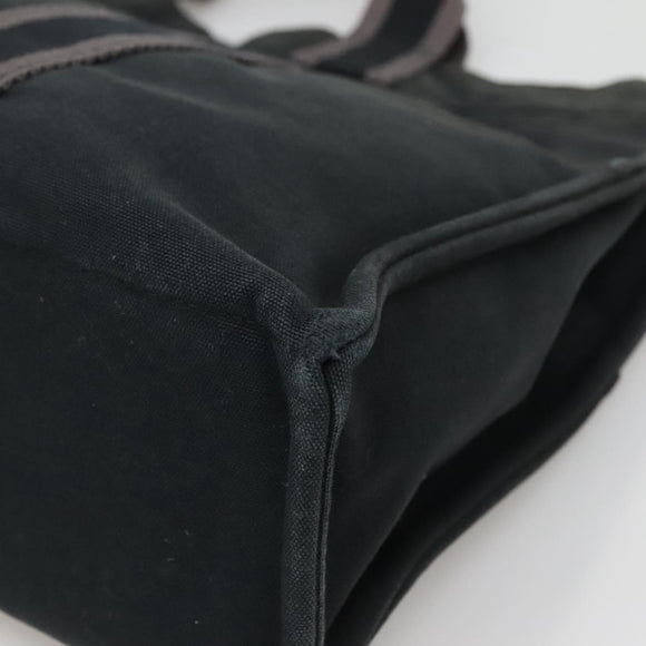 HERMES Fourre Tout MM Hand Bag Canvas Black Auth BA5114