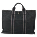 HERMES Fourre Tout MM Hand Bag Canvas Black Auth BA5114-2