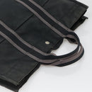 HERMES Fourre Tout MM Hand Bag Canvas Black Auth BA5114-6
