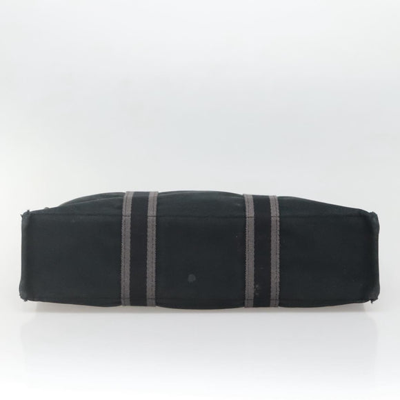 HERMES Fourre Tout MM Hand Bag Canvas Black Auth BA5114
