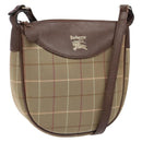 Burberrys Nova Check Shoulder Bag Canvas Beige Auth BA5115-1