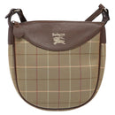 Burberrys Nova Check Shoulder Bag Canvas Beige Auth BA5115-2