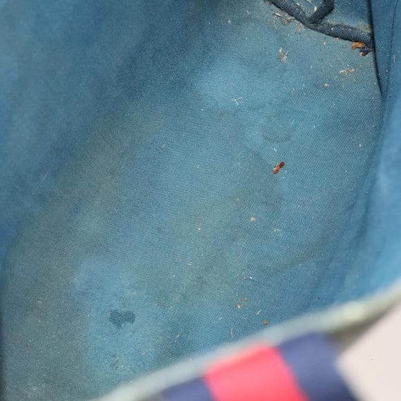 GUCCI GG Supreme Sherry Line Tote Bag PVC 2Set Beige Navy Auth BA5125