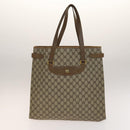 GUCCI GG Supreme Sherry Line Tote Bag PVC 2Set Beige Navy Auth BA5125-11