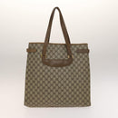 GUCCI GG Supreme Sherry Line Tote Bag PVC 2Set Beige Navy Auth BA5125-12