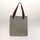 GUCCI GG Supreme Sherry Line Tote Bag PVC 2Set Beige Navy Auth BA5125-3