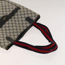 GUCCI GG Supreme Sherry Line Tote Bag PVC 2Set Beige Navy Auth BA5125-6