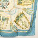 HERMES Carre 90 Scarf ""LES MUSEROLLES"" Silk Blue Auth BA5129-10