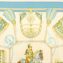 HERMES Carre 90 Scarf ""LES MUSEROLLES"" Silk Blue Auth BA5129-3