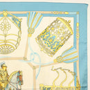HERMES Carre 90 Scarf ""LES MUSEROLLES"" Silk Blue Auth BA5129-4