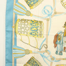 HERMES Carre 90 Scarf ""LES MUSEROLLES"" Silk Blue Auth BA5129-5