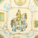 HERMES Carre 90 Scarf ""LES MUSEROLLES"" Silk Blue Auth BA5129-6