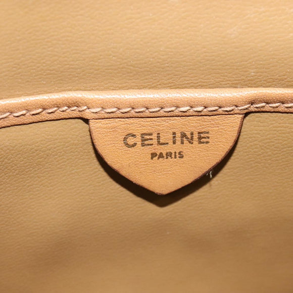 CELINE Macadam Canvas Shoulder Bag PVC Brown Gold Auth BA513