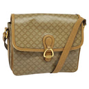 CELINE Macadam Canvas Shoulder Bag PVC Brown Gold Auth BA513-1