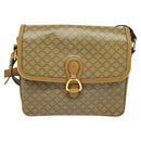 CELINE Macadam Canvas Shoulder Bag PVC Brown Gold Auth BA513-13