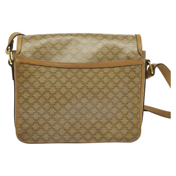 CELINE Macadam Canvas Shoulder Bag PVC Brown Gold Auth BA513 - 0