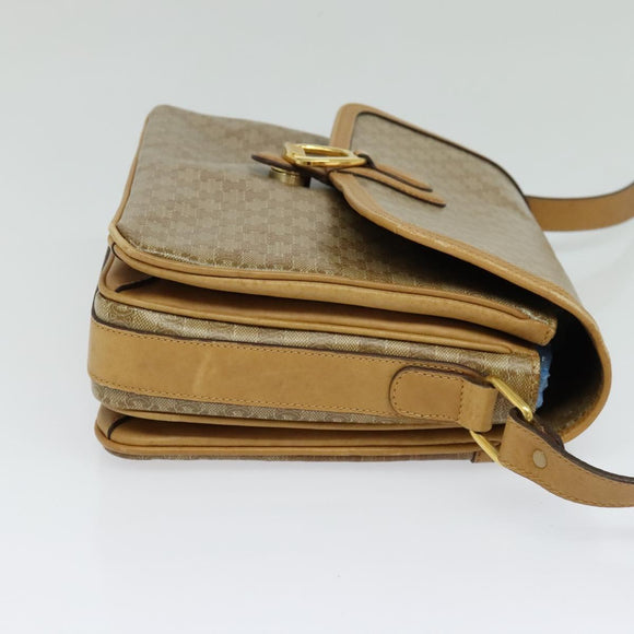 CELINE Macadam Canvas Shoulder Bag PVC Brown Gold Auth BA513