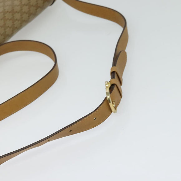 CELINE Macadam Canvas Shoulder Bag PVC Brown Gold Auth BA513