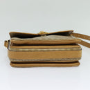 CELINE Macadam Canvas Shoulder Bag PVC Brown Gold Auth BA513-5