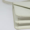 FENDI Shoulder Bag Leather White Silver Auth BA5134-10