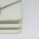 FENDI Shoulder Bag Leather White Silver Auth BA5134-11