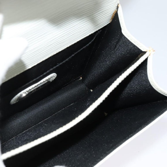 FENDI Shoulder Bag Leather White Silver Auth BA5134