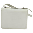 FENDI Shoulder Bag Leather White Silver Auth BA5134-3