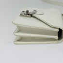 FENDI Shoulder Bag Leather White Silver Auth BA5134-5