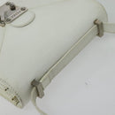 FENDI Shoulder Bag Leather White Silver Auth BA5134-6